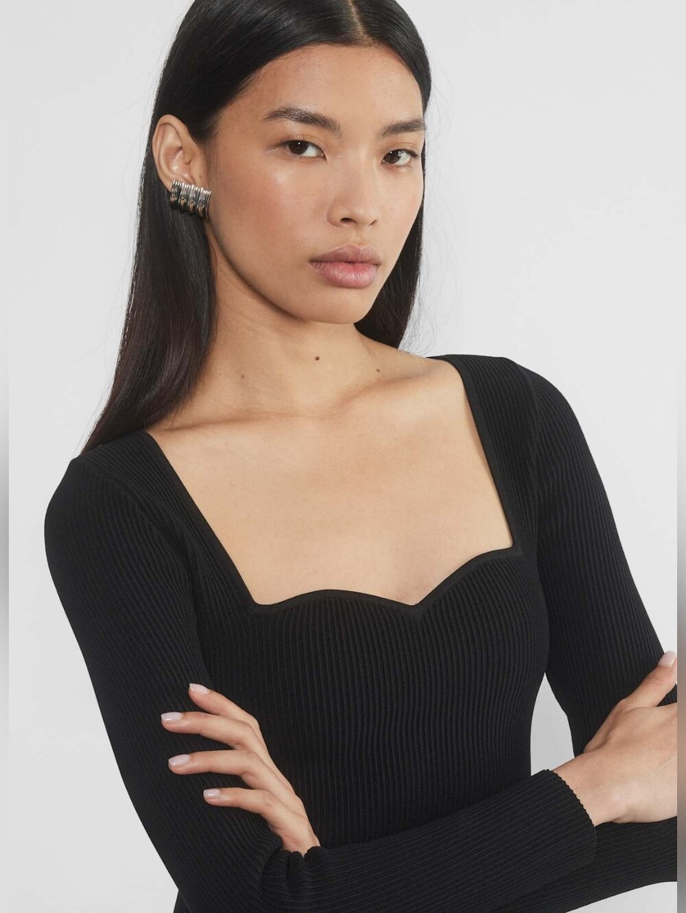 Aritzia Babaton Sculpt Knit Sweetheart Longsleeve M